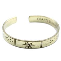 Brass sunrise and stars bracelet