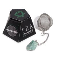 Green aventurine tea strainer