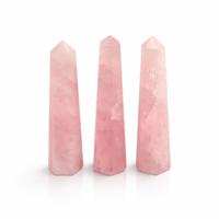 Gemstone Six Face Obelisk Point approx 11cm - Rose Quartz