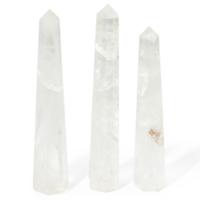 Gemstone Six Face Obelisk Poins approx 17cm - Rock Crystal
