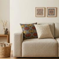 Classic Cushion Cover - Neutral Geo Creme - 45x45cm