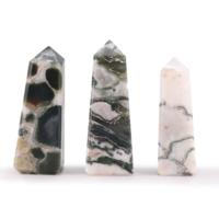 Moss Agate Obelisk Point - 5cm