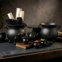 Extra Huge Cast Iron Cauldron with Triple Moon 23x18cm (at least 4kg)