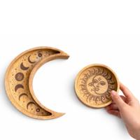 Moon Shaped Round Tray S/2