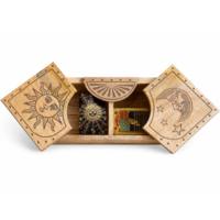 Sun & Moon Carved Sliding Box
