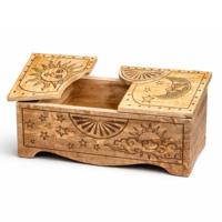 Sun & Moon Carved Sliding Box