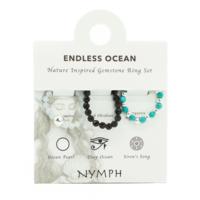 Nymph Spirit Gemstone Ring Set - Endless Ocean