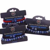 Gemstone Double Power Bracelets- Lapis Lazuli