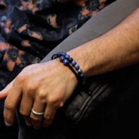 Gemstone Double Power Bracelets- Lapis Lazuli