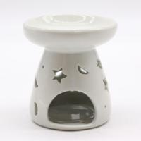 Lrg Classic White Oil Burner - Moon & Star