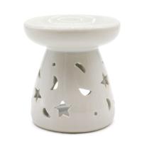 White moon and star oil burner - large