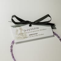 Nymph Amethyst Gemstone Necklace with Real Leaf Butterfly Pendant