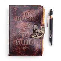 Fat Deckled Leather Notebook – The Book of Untold Stories – 15x10 cm
