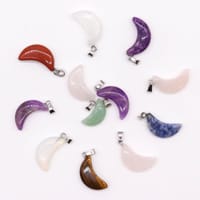 Twelve Gemstone Moon Charms - 20mm