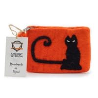 Natural Felt Zipper Pouches - Cat Face