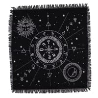 Esoteric Fringed Altar Cloth - Moon & Sun