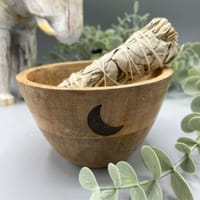 Wooden offerings bowl - three moons