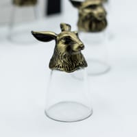 Gift Set of 12 Bottom Up Shot Glasses (25ml) - Forest & Mystical Creatures - Antique Bronze
