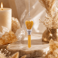 Angel Pendulum with Ring- Yellow Quartz