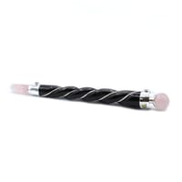 Teak wand with rose quartz sphere - 21cm