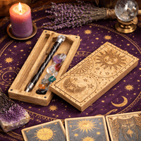 Sun - Moon Carved Crystal and Stone Box