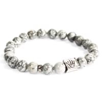 Crown Ingot Grey Agate Bracelet