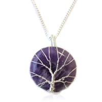 Amethyst tree of life necklace