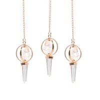 Stellar Gateway - Two Piece Spinning Merkaba Star in Copper Pendulum - Clear Quartz