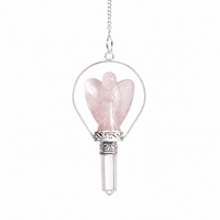 Angel Pendulum with Ring- Rose Quartz