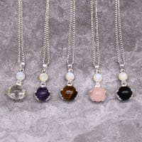 Gemstone Healing Hands Pendant - Black Agate