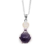 Amethyst open hands pendant