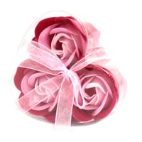 Three Soap Roses in a Heart Box