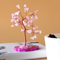 Rose quartz gemstone tree - 35 stones