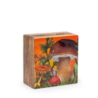 Enamelled mushroom box - maroon