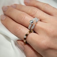 Sea sunset gemstone ring set