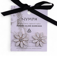 Pearl - Vintage Glass - Flowers - Earrings