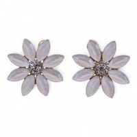 Pearl - Vintage Glass - Flowers - Earrings